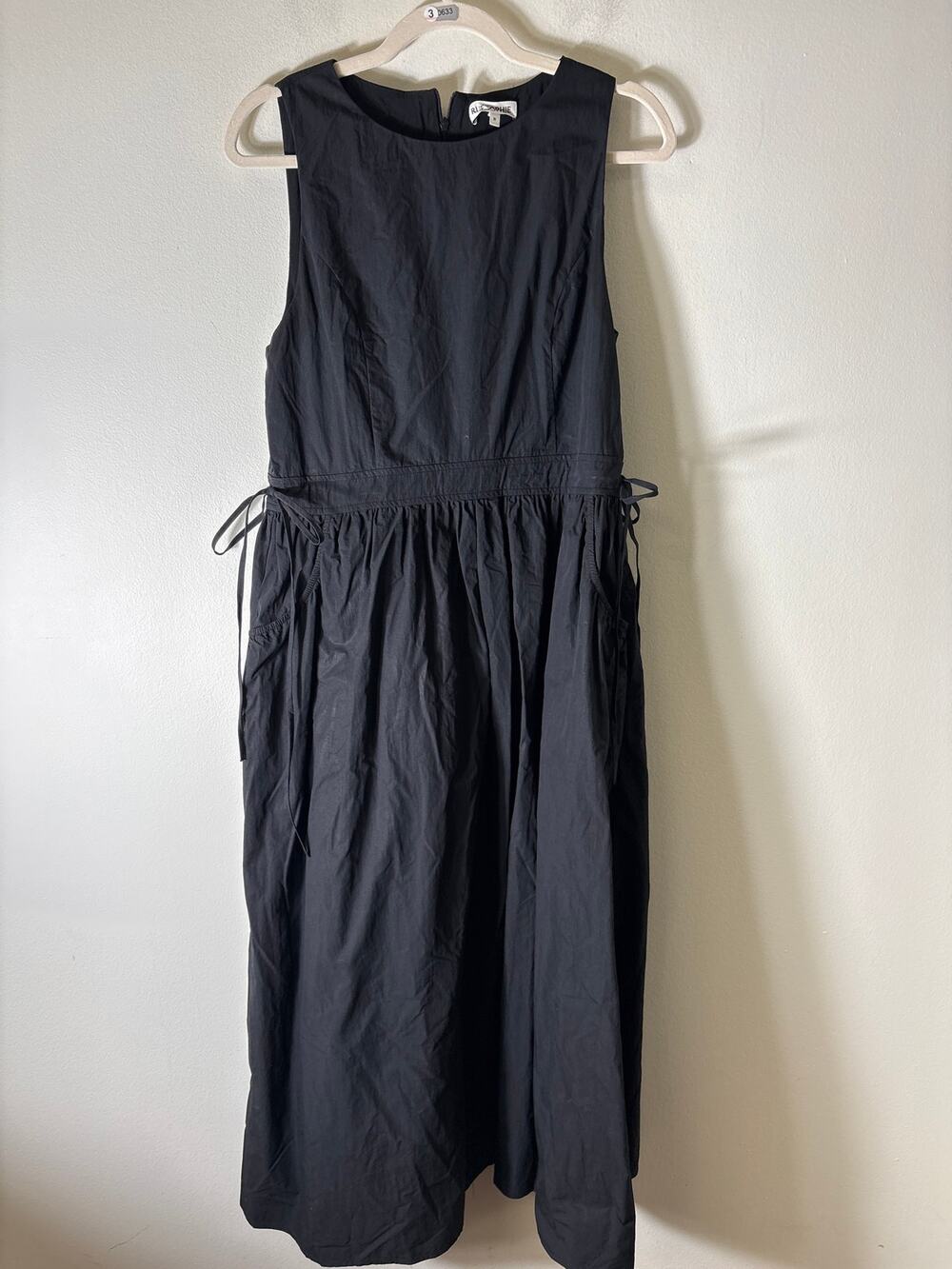 Rue Sophie Black Sleeveless Side Tie Maxi Dress Sz M
